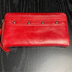 Perkins Red Leather Women's Wallet, New
